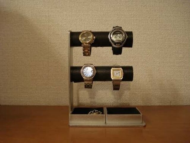 ４本掛けダブル楕円パイプ腕時計スタンドハンドメイド