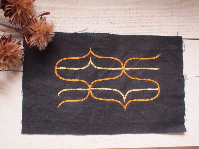 アイヌ刺繍のワッペン素材 封筒サイズ シャツやバッグ・ポーチなどにの画像1枚目