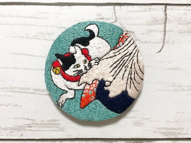 美術品 浮世絵 刺繍 花 刺しゅうで描く 装飾的な花模様 (applemints) | アップルミンツ