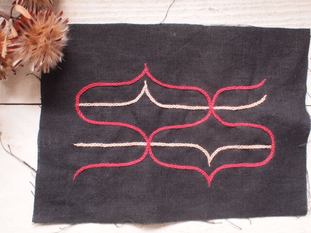 アイヌ刺繍のワッペン素材 封筒サイズ シャツやバッグ・ポーチなどにの画像1枚目