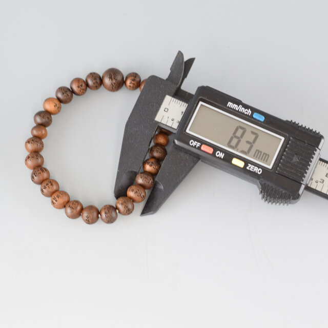 栴檀 般若心経彫入り 8mm ウッド 腕輪 ブレスレット 数珠 京都