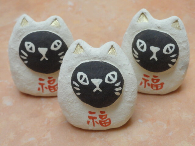 ミニ福猫だるま（A） | iichi 日々の暮らしを心地よくするハンドメイド