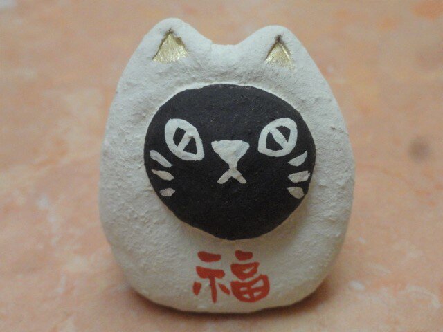 ミニ福猫だるま（A） | iichi 日々の暮らしを心地よくするハンドメイド