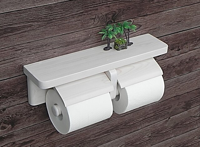 木製トイレットペーパーホルダー Ver.13(ホワイトシースルー)の画像1枚目