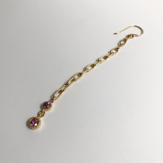 片耳用SVチェーンピアス(G色)(4)の画像1枚目