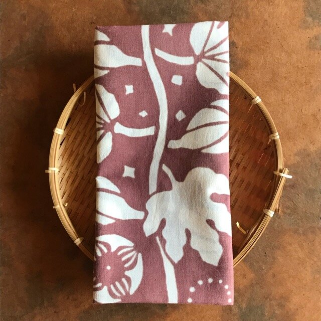 柿渋・植物染料染め手ぬぐい いちじくの画像1枚目