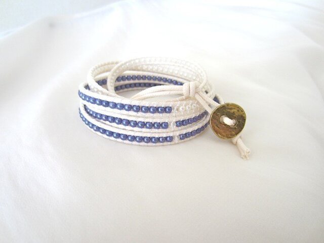 ラップブレスレット blue & white Part2の画像1枚目
