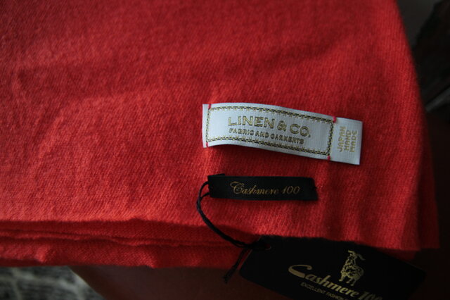 ○テラコッタオレンジ○ カシミア100％ストール ウォッシャブル