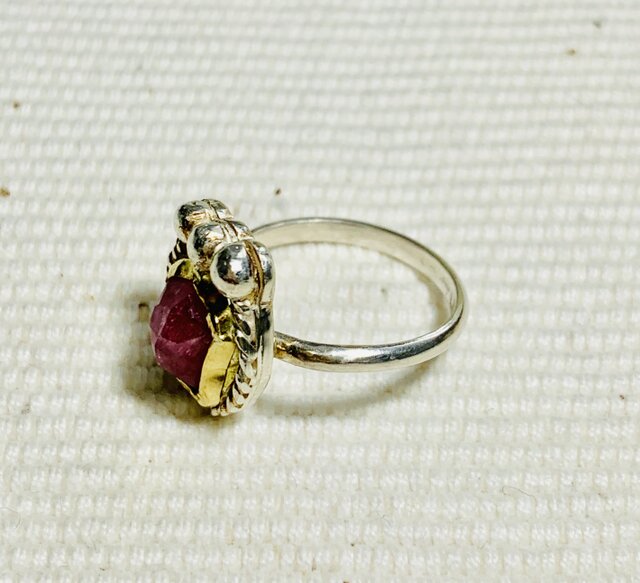 ルベライトトルマリン18kベゼルシルバーリング | iichi 日々の暮らしを