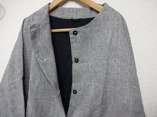 わたる 20ss OUTIL コットン リネン チェック ミドル コート わたる様専用 20ss OUTIL コットン リネン チェック ミドル コート