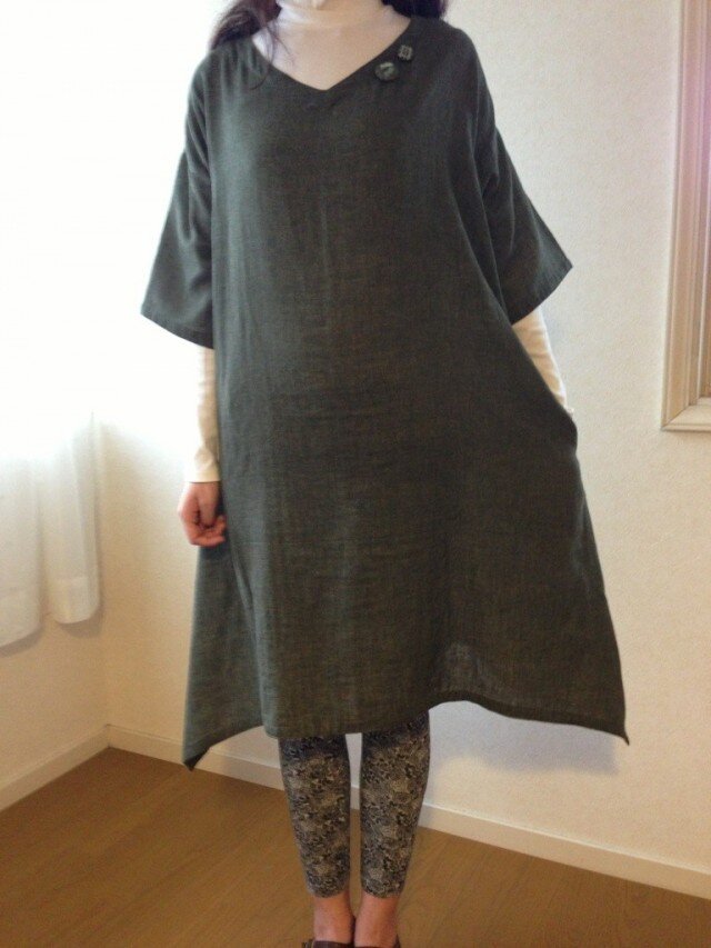 Wガーゼチュニックワンピースの画像1枚目