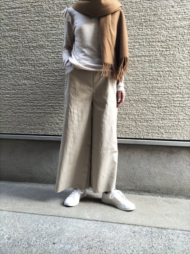 『オールシーズン・マストハブ』♥コットン・ベージュ・ワイドパンツ