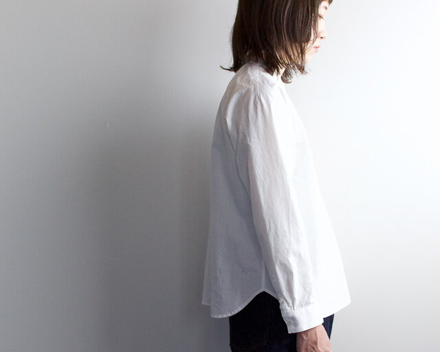 weather cloth/raglan shirt//whiteの画像1枚目