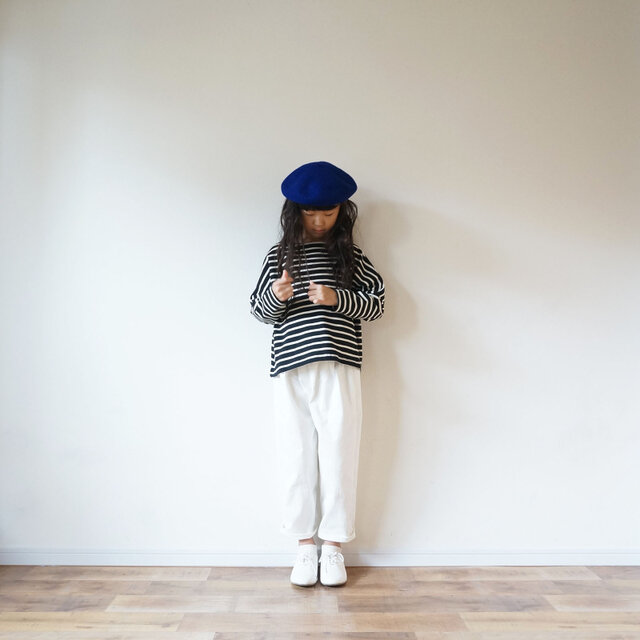Cotton border wide cut-sew 110,130sizeの画像1枚目
