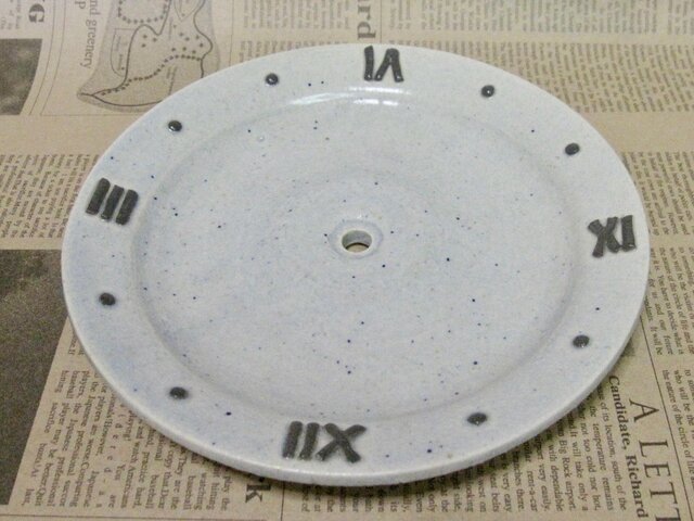 陶器 時計文字盤（ムーブメント付き） 薄青 【190913】 | iichi 日々の