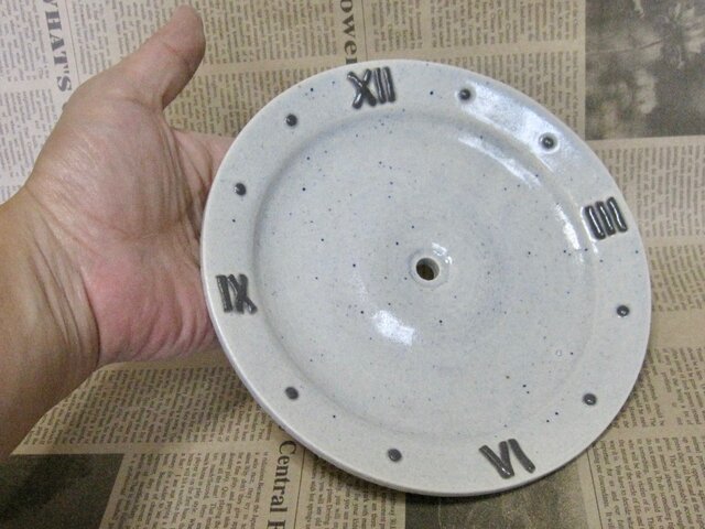 古陶器　時計板 ヴィンテージ 陶器ウォールクロック（掛け時計）｜アンティーク