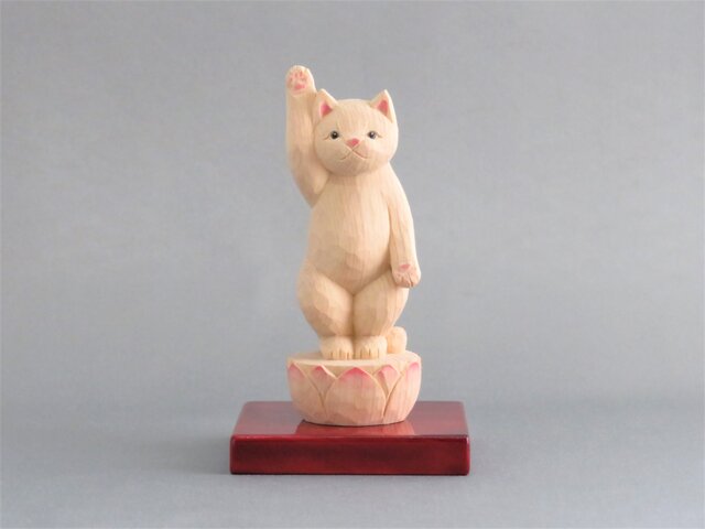 木彫り 誕生猫仏 猫仏1924の画像1枚目