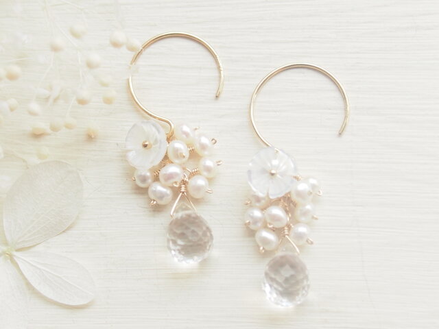 雲モチーフピアス 空模様・わた雲（ピアス（14kgf）／イヤリング） | iichi 日々の