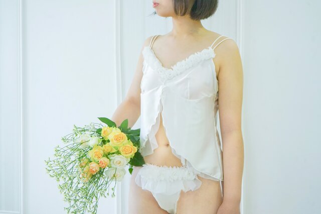 お花 シルク キャミソール Wedding classic Mサイズの画像1枚目