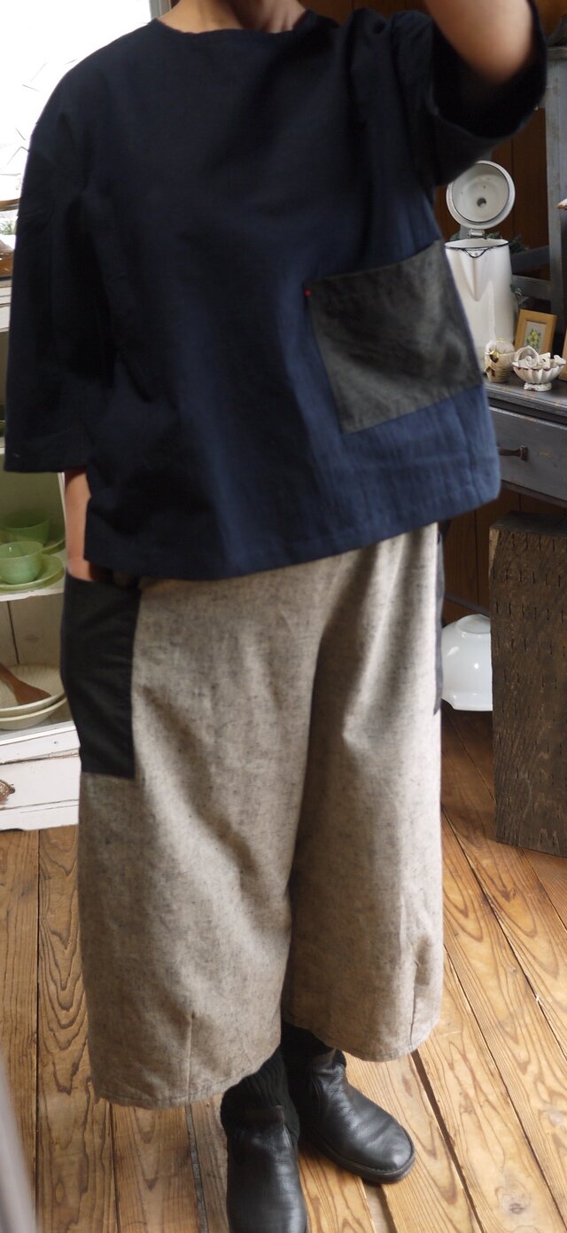 結城紬反物からトップスの画像1枚目
