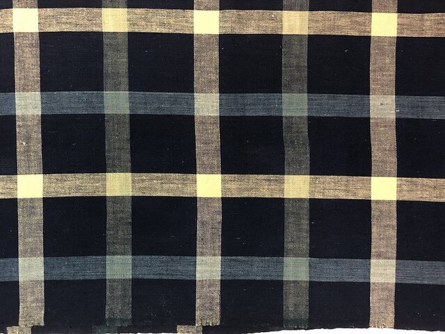 f0030古布・古裂 格子文様☆布団布の解き 一幅140cm☆しっかりした木綿☆の画像1枚目
