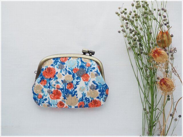 ■リバティプリントの横ひねりがま口コインケース / ロゼッタ ■ panier(lbt-lst)の画像1枚目