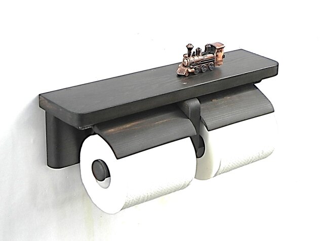 木製トイレットペーパーホルダー Ver.13(ウォルナット艶消し)の画像1枚目