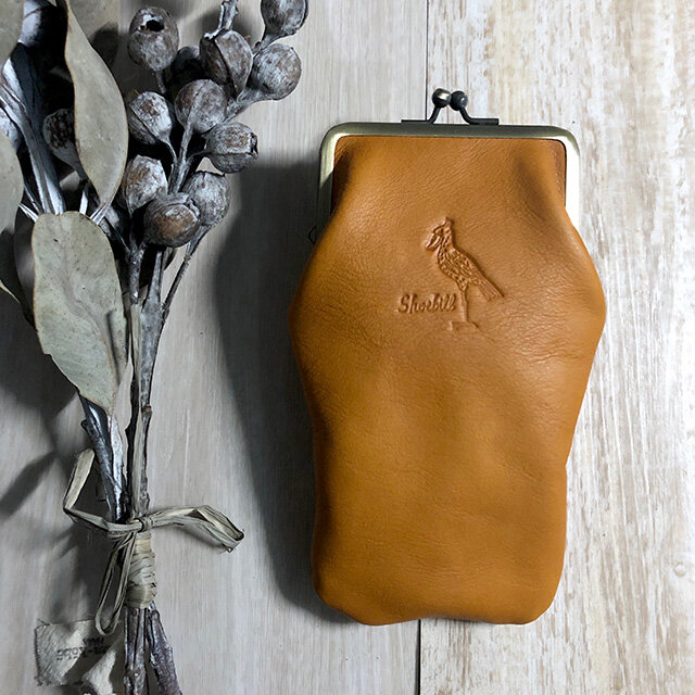 [ハシビロコウ] がま口ポーチ（縦型）