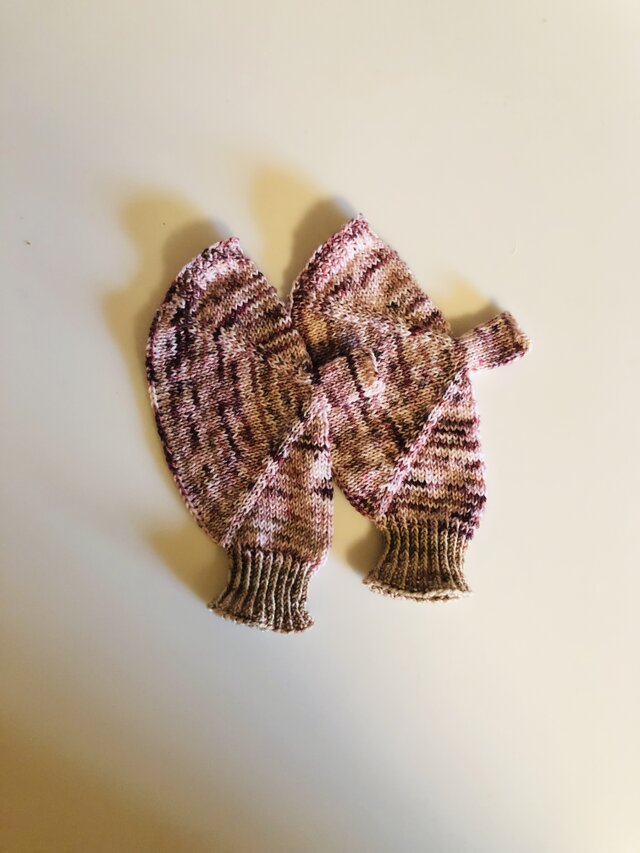 №160 手編みミトン送料込　あずき