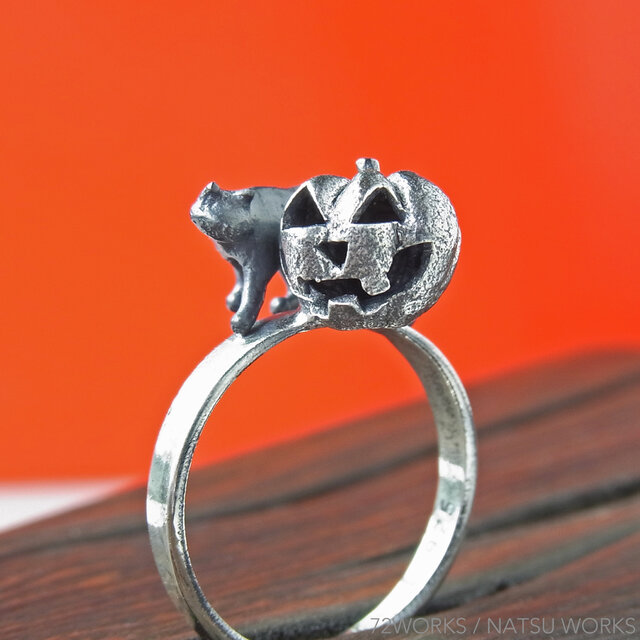 かぼちゃと猫の指輪 * Jack-o'-Lantern & Cat Ringの画像1枚目