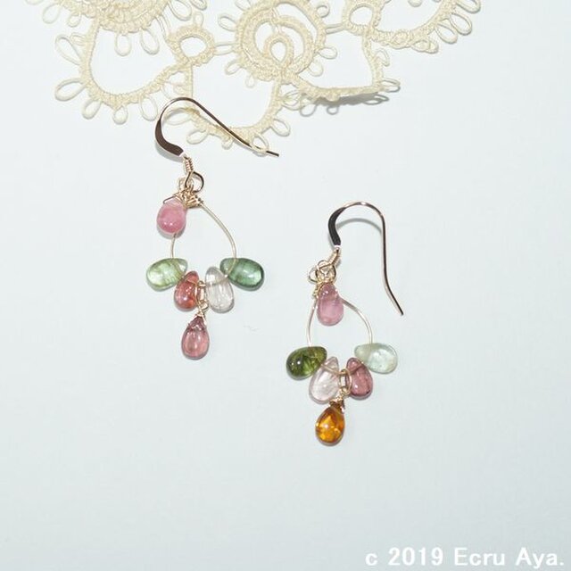 *旅する石*トルマリンのピアス