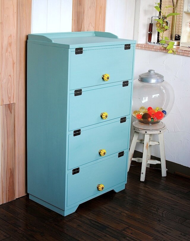 パンプキン・パタパタキャビネット／靴箱★Old Villageバターミルクペイント