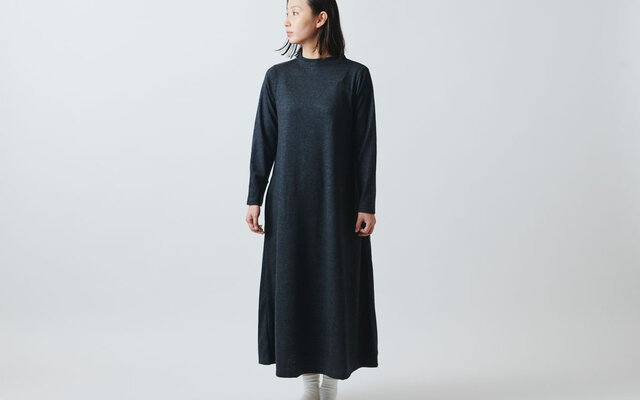 HANDROOM WOMEN'S ボトルネック ワンピース / black | iichi