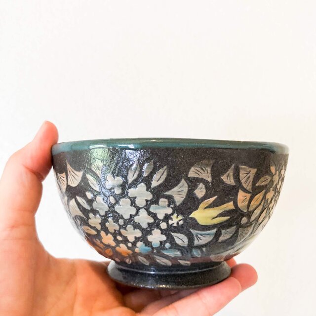 Kakiotoshi bowl - キンモクセイに鳥