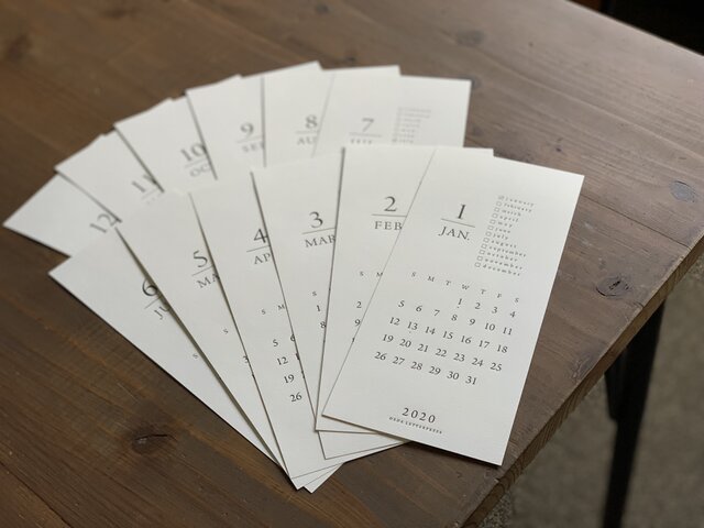 2020 LETTERPRESS カレンダーの画像1枚目