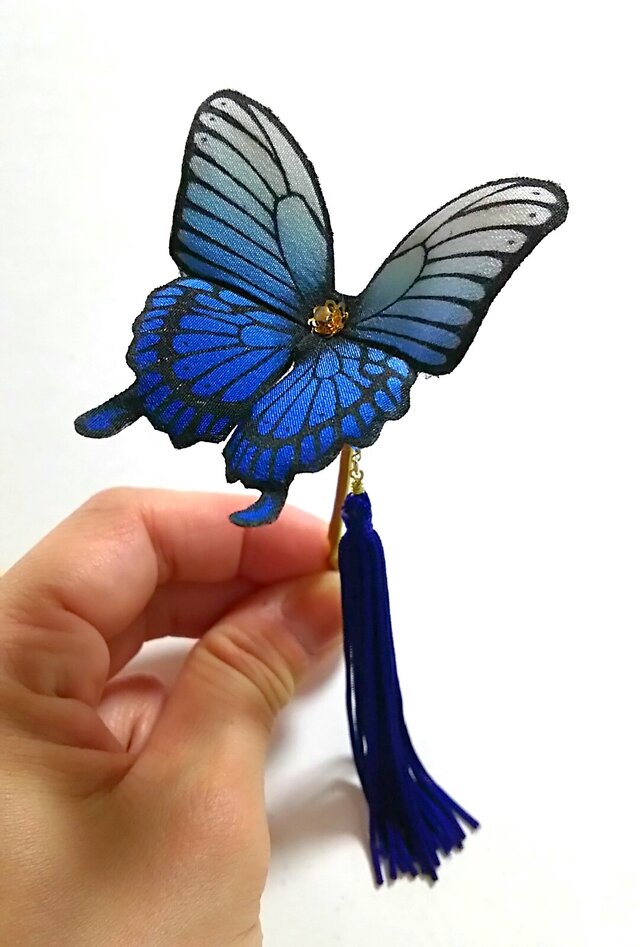 『N様オーダー分』蝶のかんざしの画像1枚目