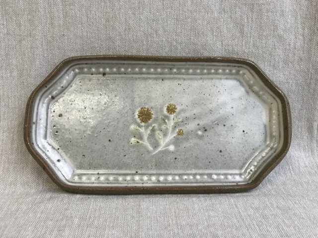 変形長皿(黄色い花)の画像1枚目