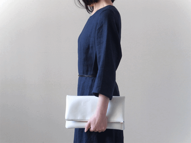 大人のシックな装いに - Clutch Bag - 白 - ：カレン クオイル | iichi ハンドメイド・クラフト作品・手仕事品の通販
