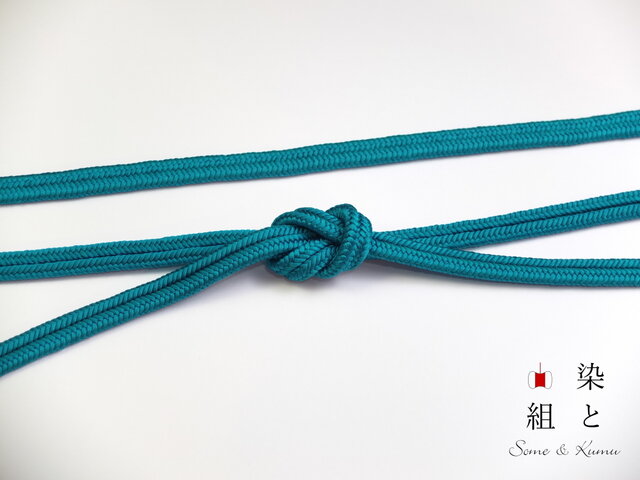 帯締めゆるぎ組(孔雀青)正絹の画像1枚目