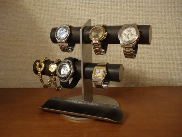 アクセサリー 飾る インテリア ディスプレイ ブラック6本掛け腕時計