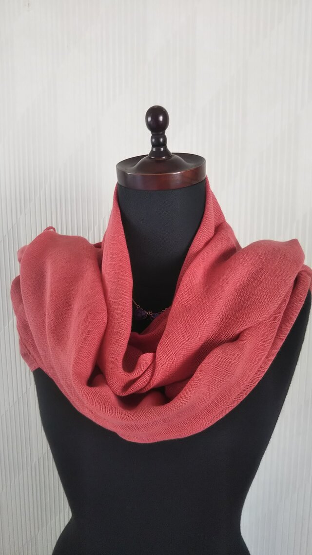 茜染 大判 オーガニックコットン ストール