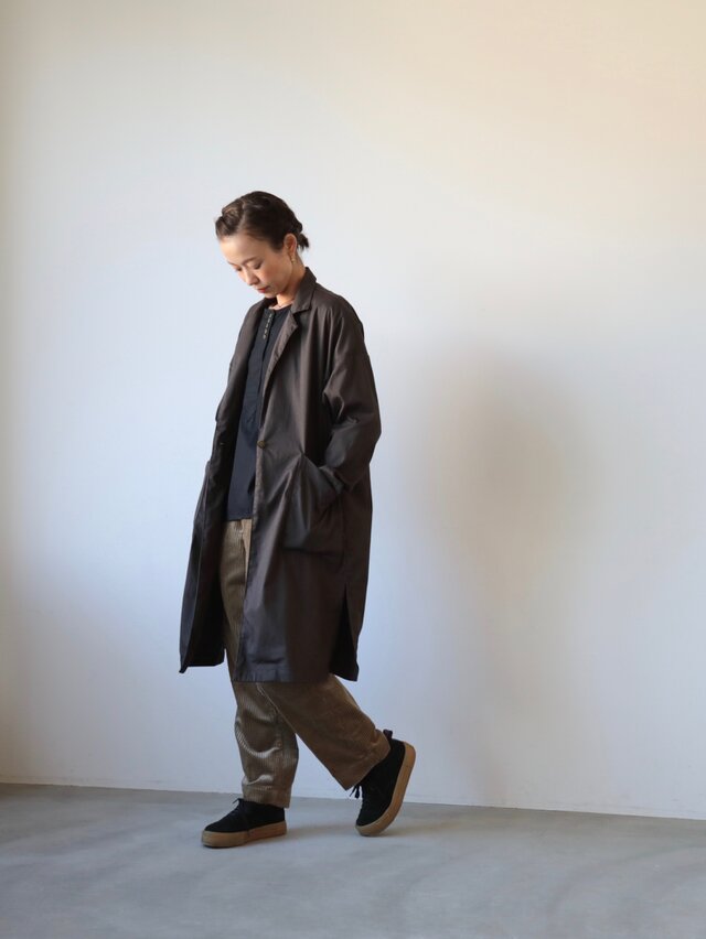 new ojisan coat/ Herringbone / brownの画像1枚目