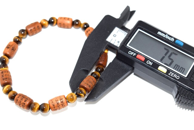 インド白檀 般若心経彫入り 虎眼石 ブレスレット 数珠 念珠 京都