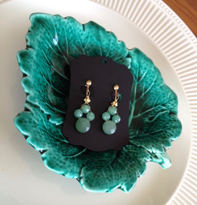 Aventurine earring アベンチュリンイヤリングの画像1枚目