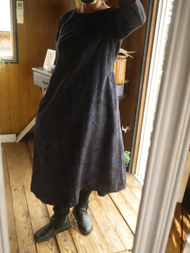A様専用結城紬反物からワンピースの画像1枚目