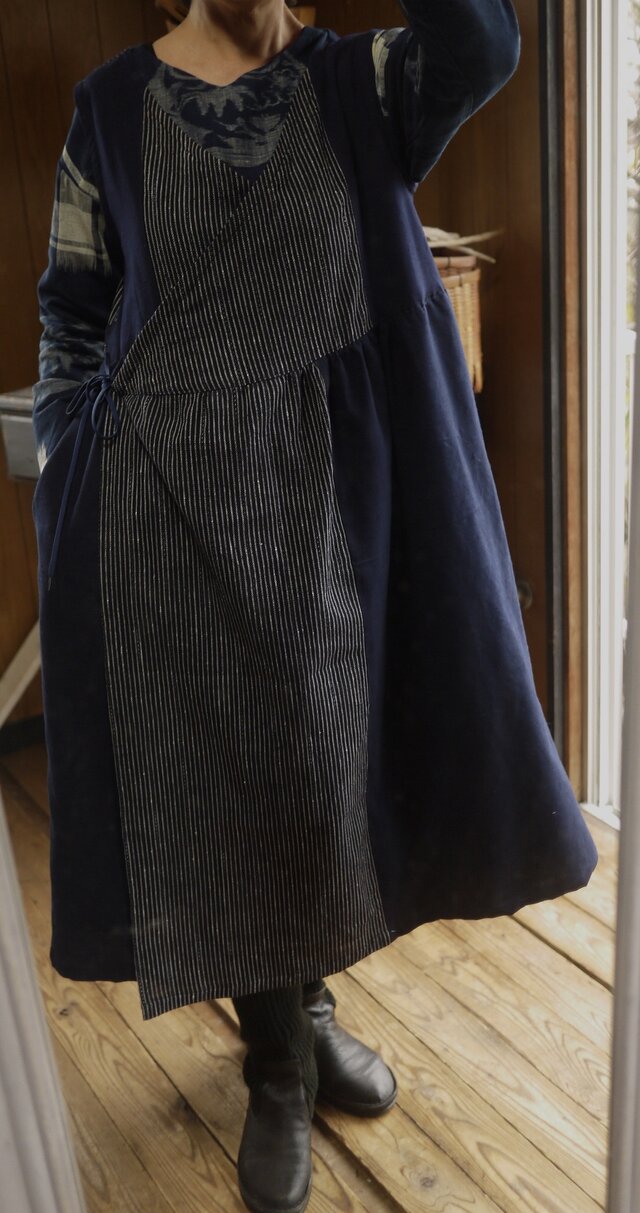 J様専用 久留米絣2種カシュクールノースリーブ羽織の画像1枚目