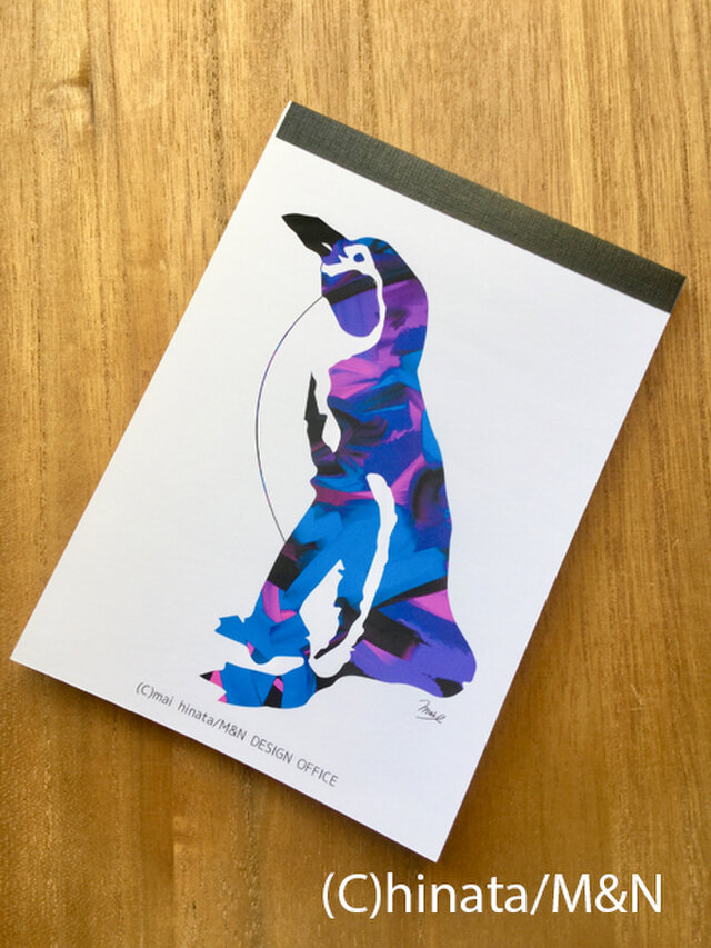 ペンギンのイラストメモ帳 Iichi ハンドメイド クラフト作品 手仕事品の通販