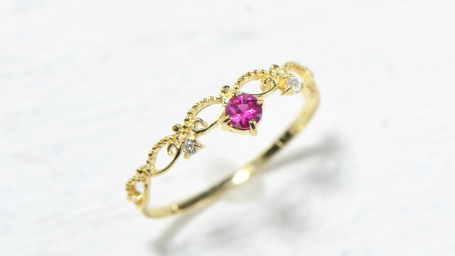 K18 ルビー ダイヤ リング BX0266 | iichi 日々の暮らしを心地よくする
