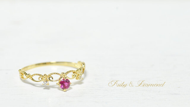 K18 ルビー ダイヤ リング BX0266 | iichi 日々の暮らしを心地よくする