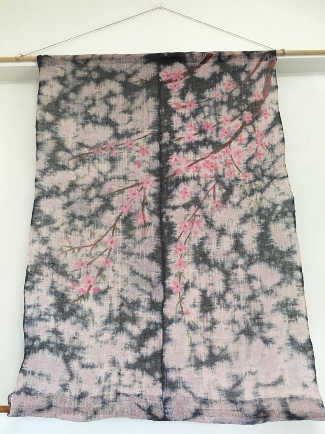 桜吹雪舞うタペストリー&テーブルクロスの画像1枚目